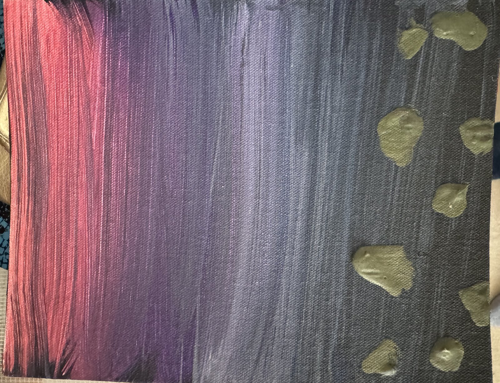 Pink to purple gradient with green stones