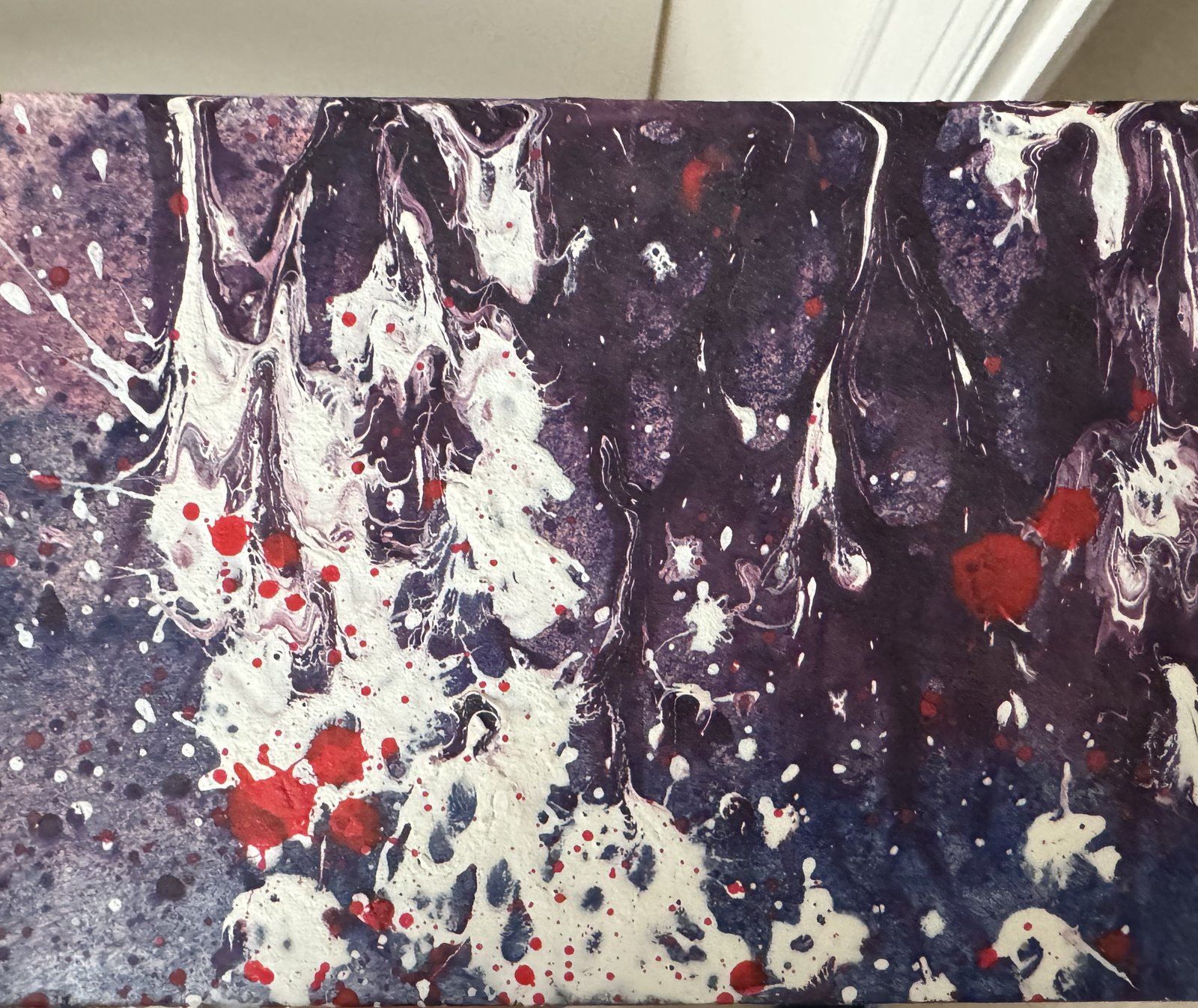 Purple and white drips