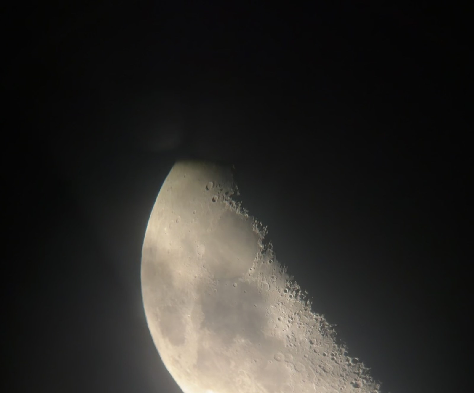 Waxing gibbous moon, photographed by Luna through her telescope