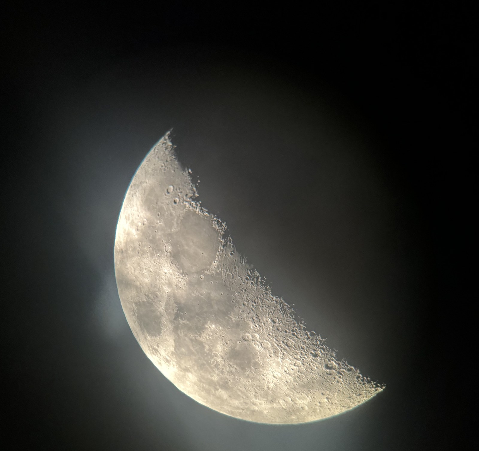 Waxing gibbous moon, photographed by Luna through her telescope