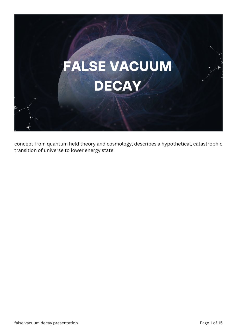 False vacuum decay - title slide